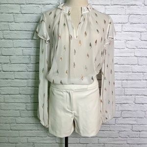 Shoshanna Alisha Metallic Chiffon Top, Size Medium, NWT